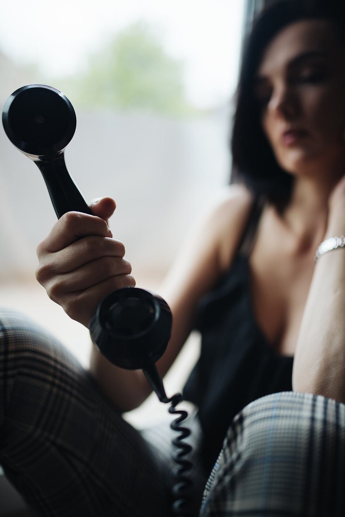 A vintage telephone handset