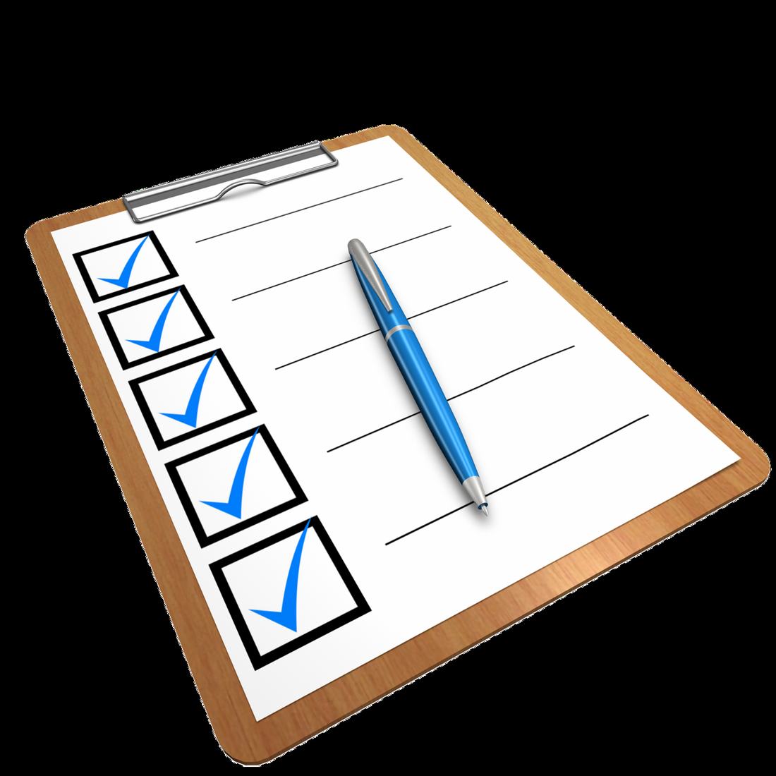 A completed checklist