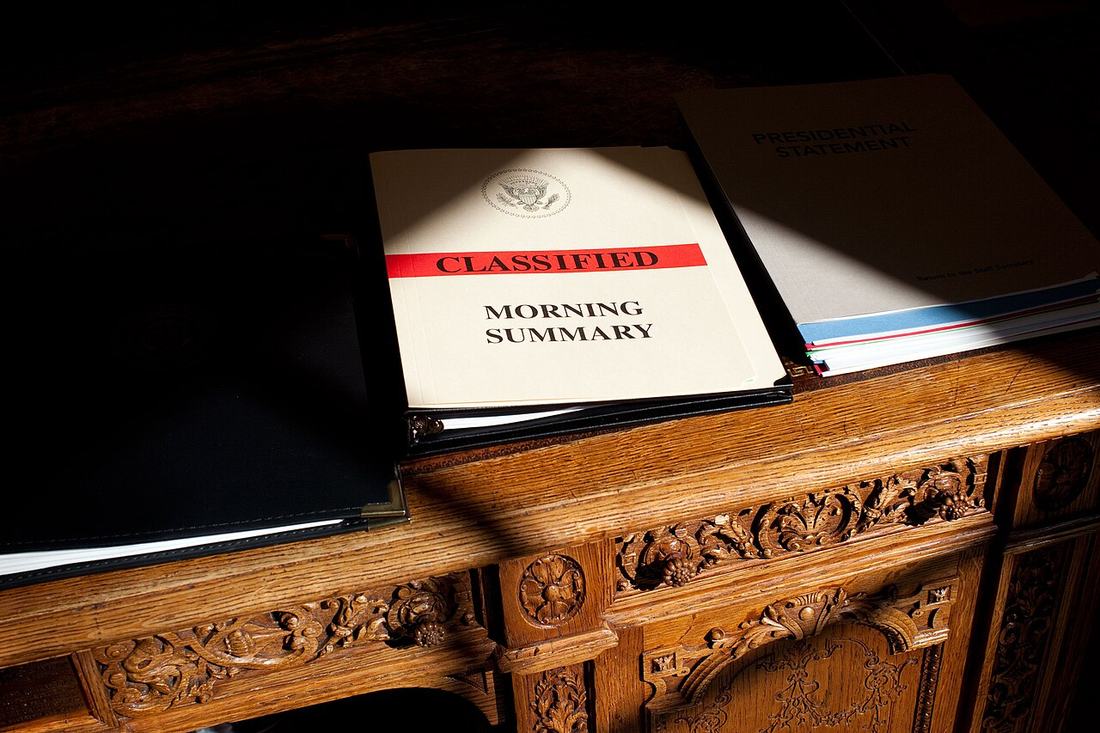 A document folder on a desk